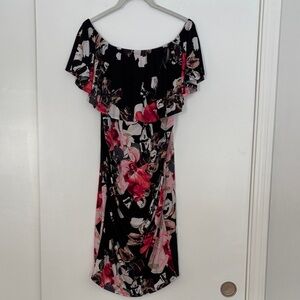 Floral Off-Shoulder Maternity Dress